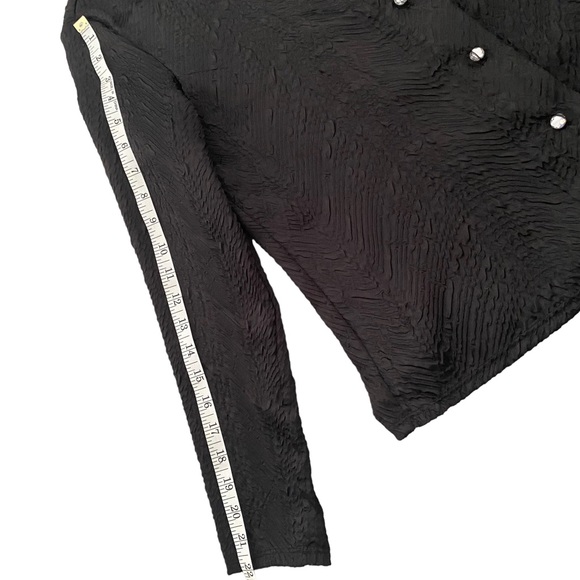 Black Blouse with Rhinestone Buttons Petite Medium - Picture 7 of 7